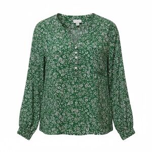 J Jill green floral top, LP